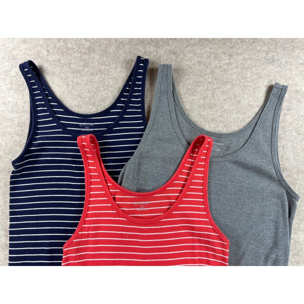 Motherhood Maternity Ribbed Knit Tank Top Bundle Gray Navy Coral Size Medium - Picture 2 of 8